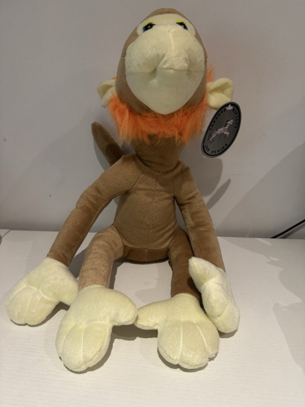 Monkey Brown Long Legs Arms Plush Stuffed Animal Toy 13” Seated Rare 24K Series